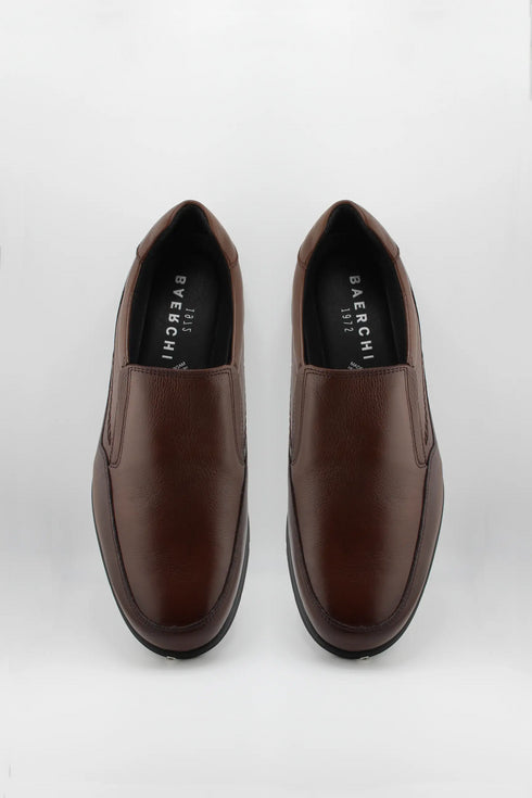 Baerchi Men Slip-On Leather Loafers with Stitching